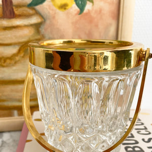 Vintage kristallen ijsemmertje met gouden details