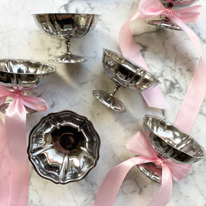 Set van 6 zilveren coupes