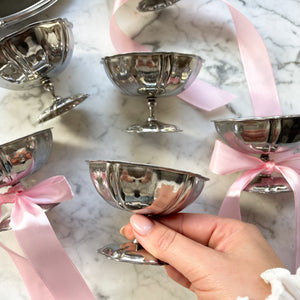 Set van 6 zilveren coupes
