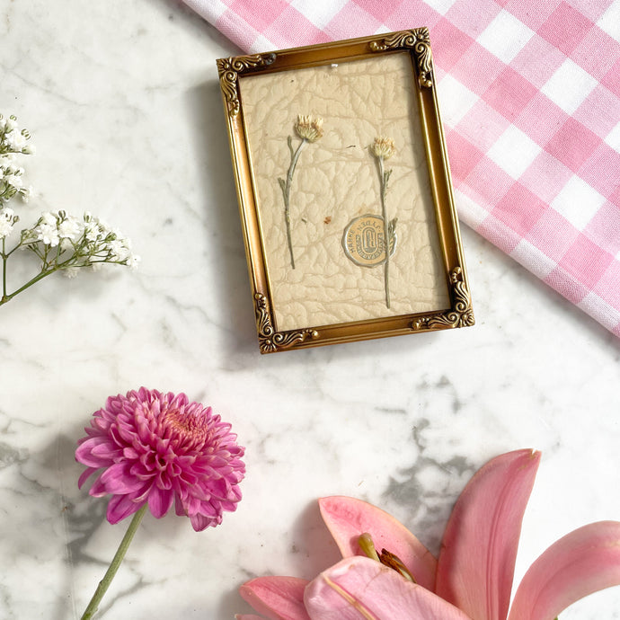 Mini vintage fotolijstje goudkleurig