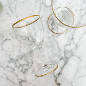 Vintage borrelglaasjes met gouden rand