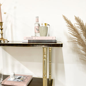 Franse vintage bar cart hout en goud