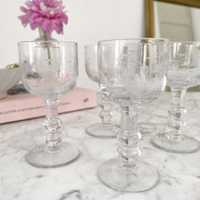 Afbeelding in Gallery-weergave laden, Vintage borrelglaasjes met motief set van 4
